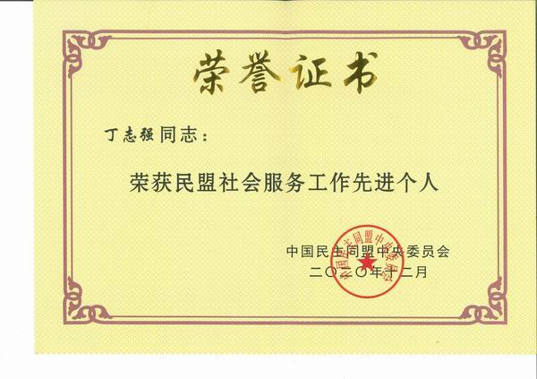 丁志强-民盟中央社会服务工作先进个人