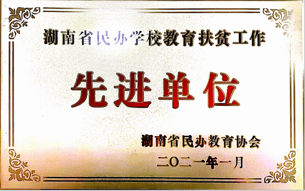 湖南省民办学校教育扶贫工作先进单位